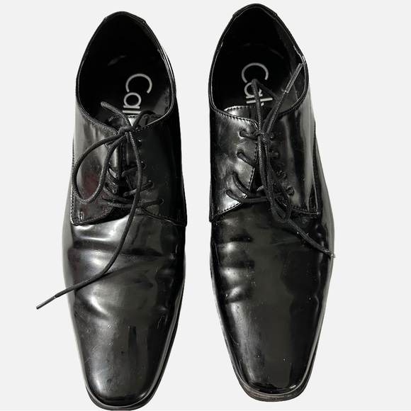Calvin Klein Men's Brodie Black Patent Oxford Calvin Klein Men's Brodie  Black Tuxedo Shoes